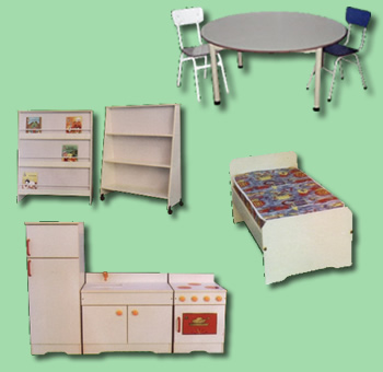 muebles jardin de infantes, sillas, mesas, rincon de cocina, muebles repisa